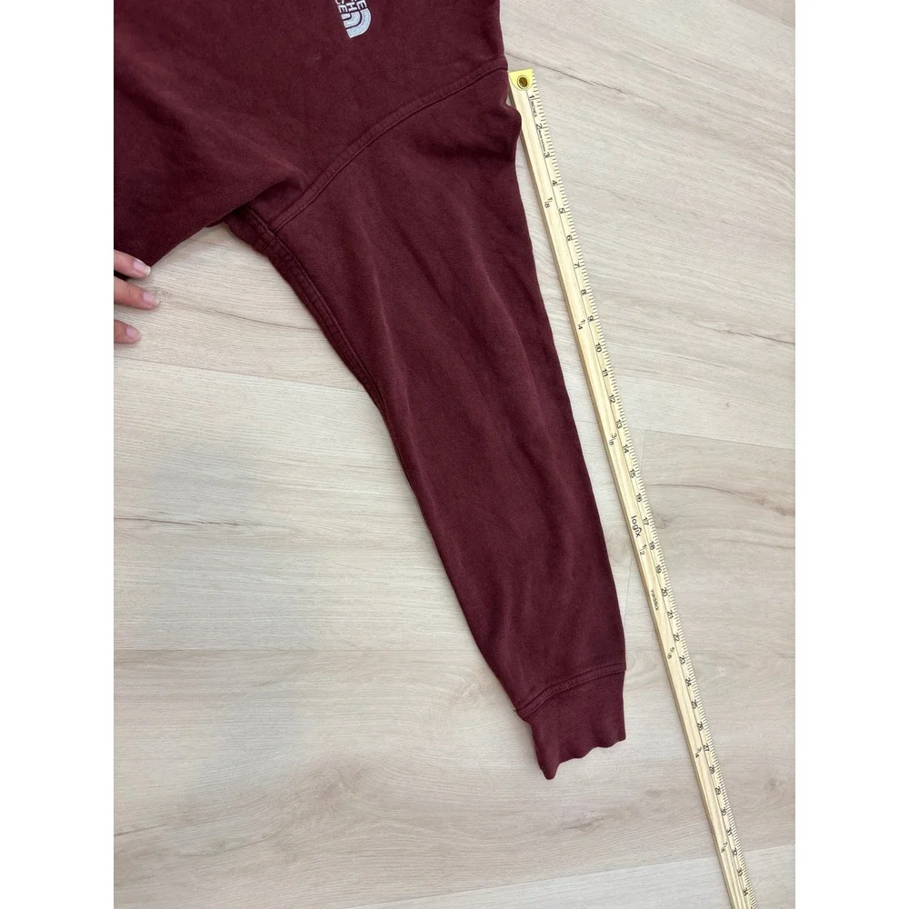 The North Face Hoodie Mens Large Maroon Pullover Fleece Logo Sweatshirt Gorpcore